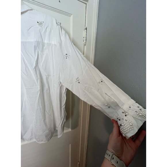 The Bennet Buttondown Shirt by Maeve: Pearl-Embellished Edition - size 1x - Picture 6 of 9